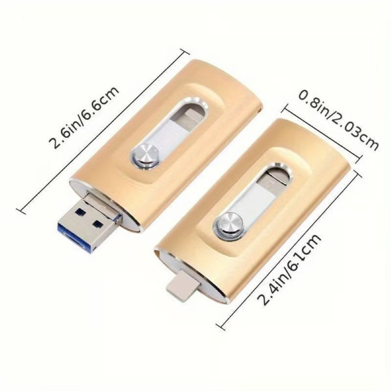 3-in-1 USB stick with large storage capacity for mobile phone and computer