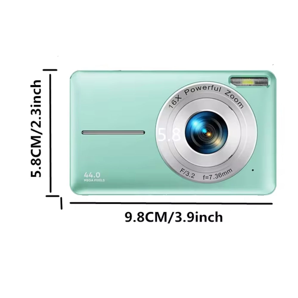 Skanto | Portable Digital Camera 1080P 44MP with 16X Zoom – Compact Vlogging Camera with LCD Screen, Rechargeable, Perfect for Teens and Students