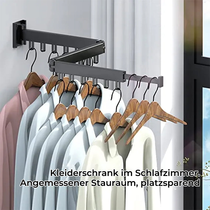 Clothes rack with foldable aluminum ring hook