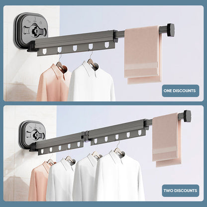Wall-Mounted Foldable Clothes Drying Rack with Suction Cup | Bowlift