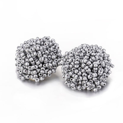 Skanto | Handmade Multicolor Pearl Pompom Stud Earrings