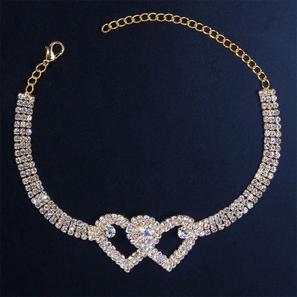BowLift | Double Love Heart Rhinestone Anklet
