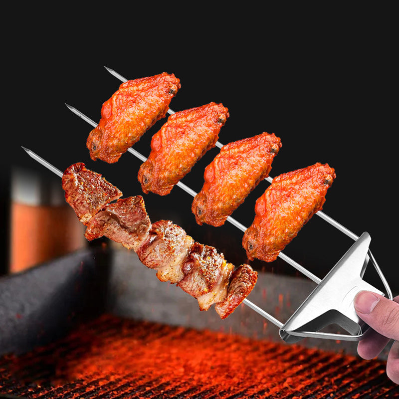 3 Way Grilling Skewers, Stainless Steel Skewers for BBQ | Bowlift