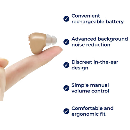 ClearHear | Rechargeable ITE Hearing Amplifier – Noise Reduction – Ergonomic In-Ear Fit – Clearer Speech for Seniors in Daily Use Karnz