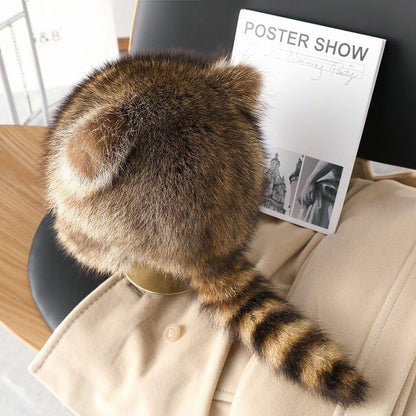 Kalsten | Cute Faux fur Raccoon Tail Parent-Child Plush Hat