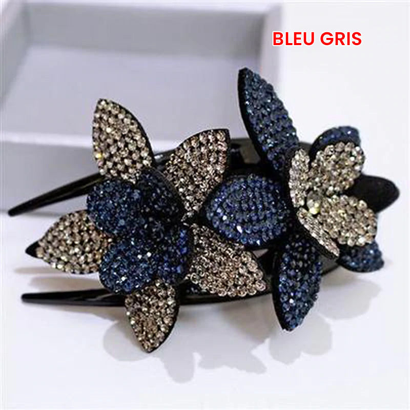 Double Flower Rhinestone Hairpin | Karnz