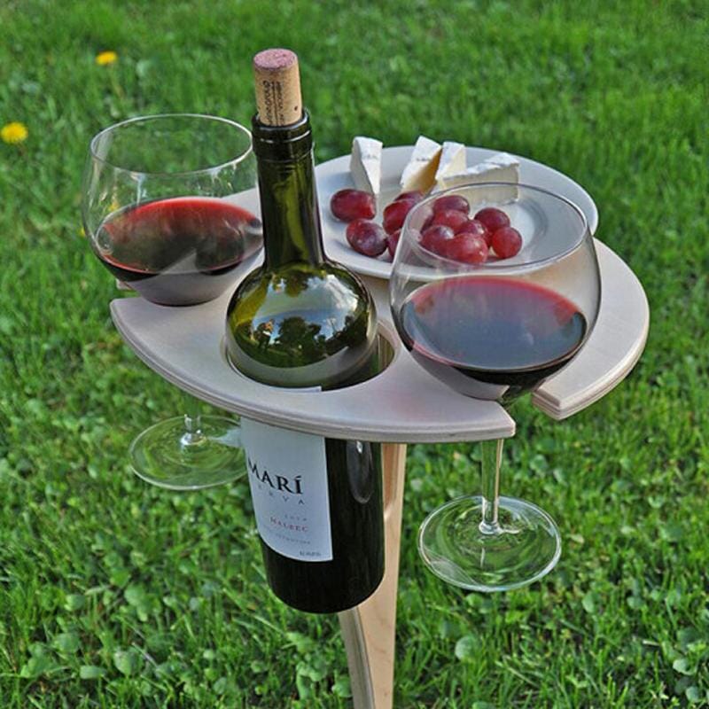 Portable outdoor wine table