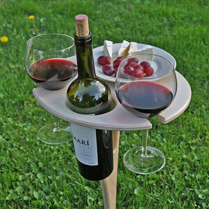 Portable outdoor wine table