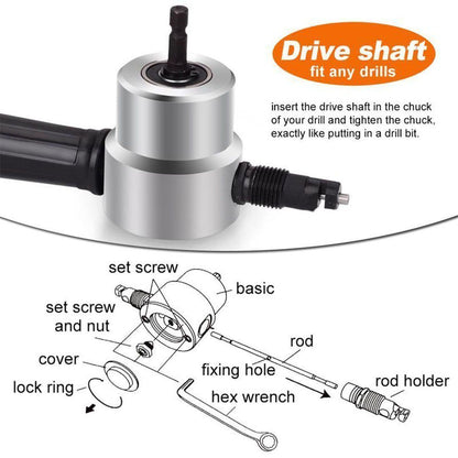 Skanto | Nibbler Cutter Drill Attachment Double Head Metal Sheet