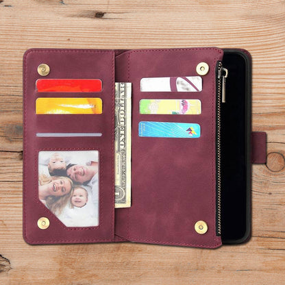 Skanto | Multi-card Zipper Pocket Leather Case for iPhone