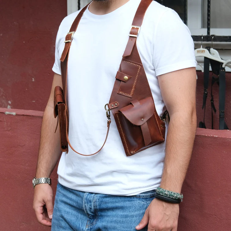 Medieval Steampunk shoulder bag with retro strap | Bowlift