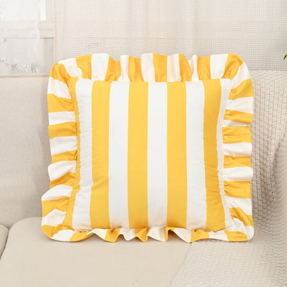 BowLift | Retro Striped Ruffle Cushion Cover
