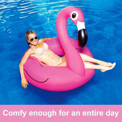 Inflatable flamingo pool swim ring