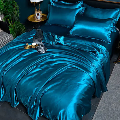 BowLift | Luxury Solid Satin Duvet Cover - SilkSerenity