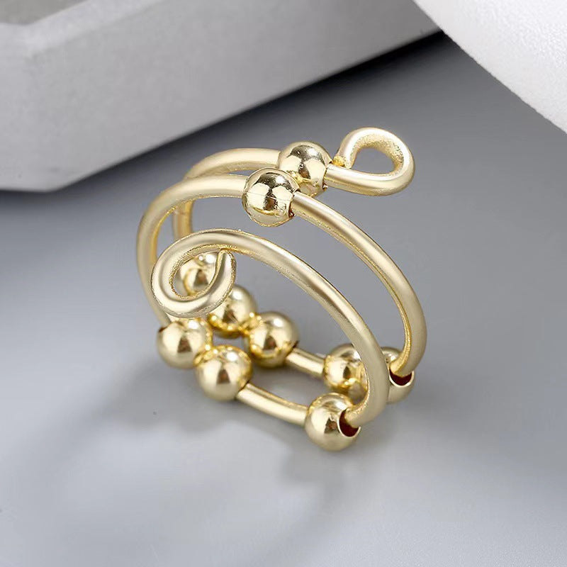 Drive away your fear circle bead fidget ring