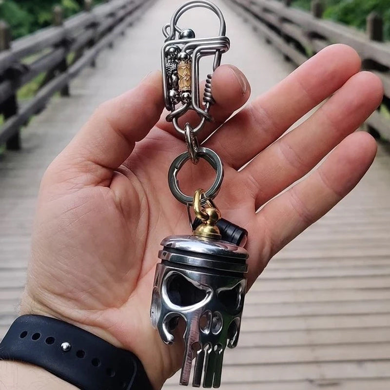 BowLift | Piston Art Skull Keychain