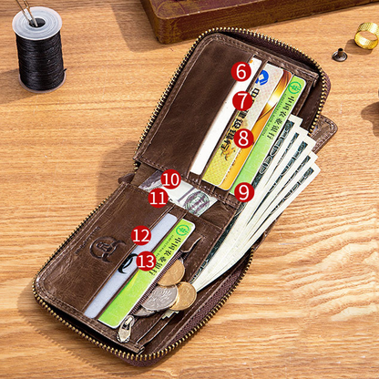 Multifunctional Anti-RFID Leather Wallet | Bowlift