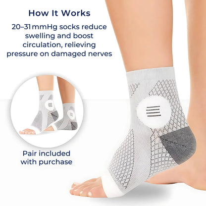 Neurowear | Neuropathy Compression Socks – Graduated 20–31 mmHg – Breathable Toeless Design – All‑Day Relief for Swollen Feet Bowlift