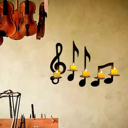 Black Music Note Wall Light Bowlift
