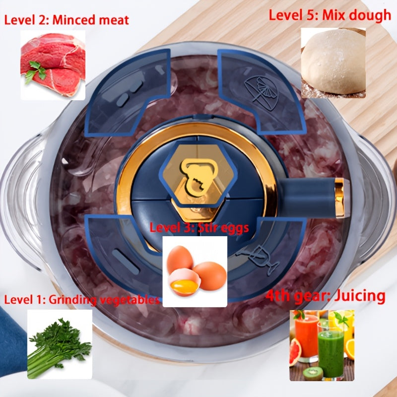 Skanto | Stainless Steel Food Processor – Powerful Meat Grinder & Vegetable Chopper (5L, 5000 RPM)