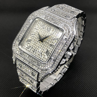 BowLift | MISSFOX Ice Out Square Watch for Men