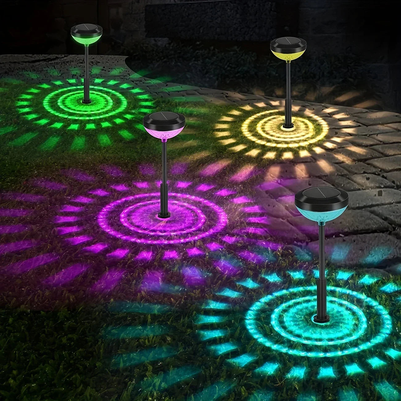 BowLift | Solar Garden Lamp with Color Change – LED Garden Lighting for Outdoor Use with Flower Pattern