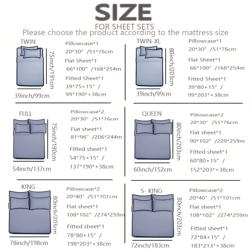 Skanto | 4/6 Pc Luxury Plush Fitted Sheet Set – Soft, Breathable, Color & Fade Resistant Bedding – Deep Pocket Flat Sheet, Fitted Sheet & 2/4 Pillowcases for Bedroom & Hotel Use