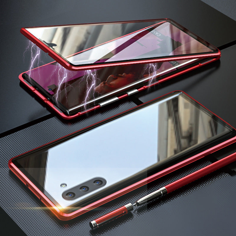 Magnetic double-sided tempered glass phone case for Samsung and iPhone
