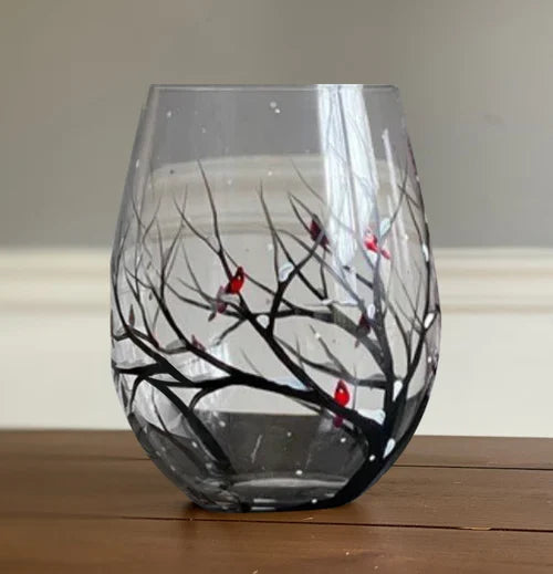 Skanto | Hand-Painted Wine Glasses – Four Seasons Art & Elegance