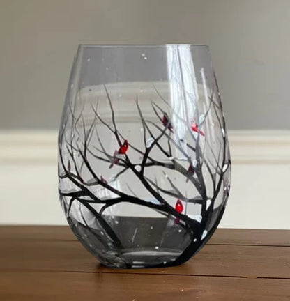 Skanto | Hand-Painted Wine Glasses – Four Seasons Art & Elegance