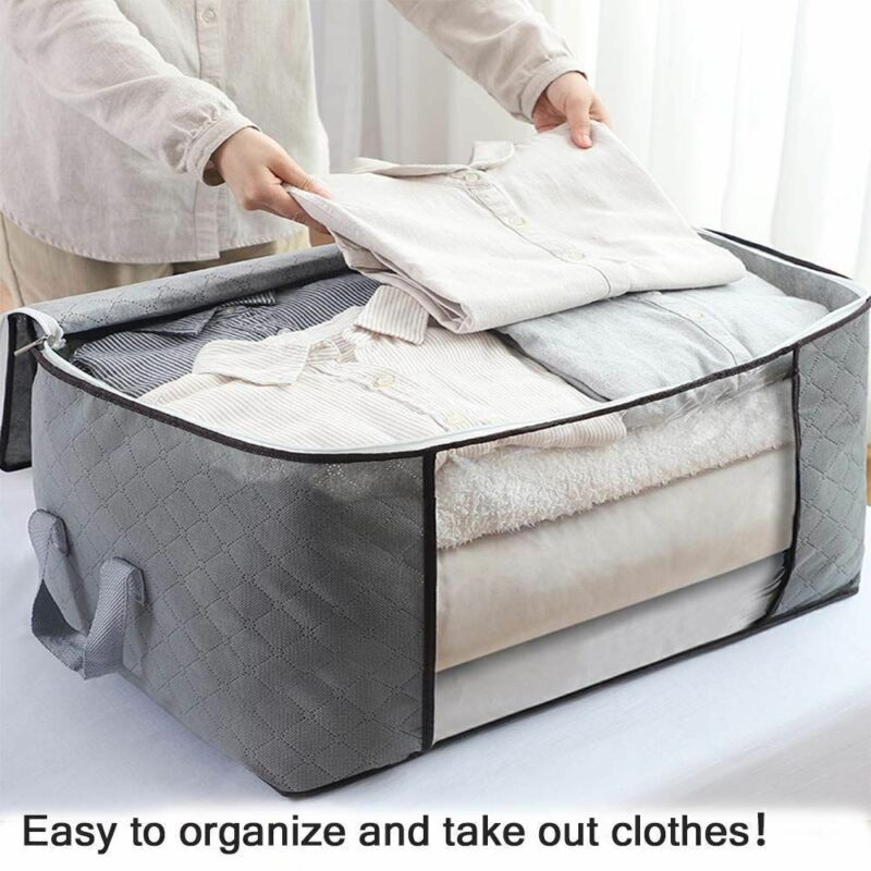 Skanto | Clothes Quilt Blanket Storage Bag Fabric Home Organizer Box Bags Zipper