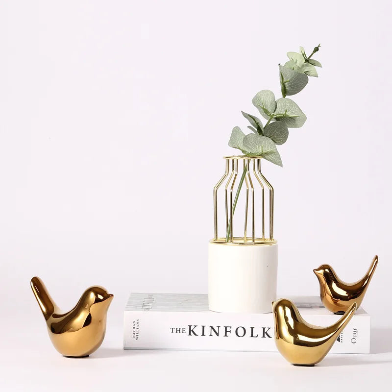 BowLift | Nordic Golden Ceramic Bird Decoration for Modern Home Decor