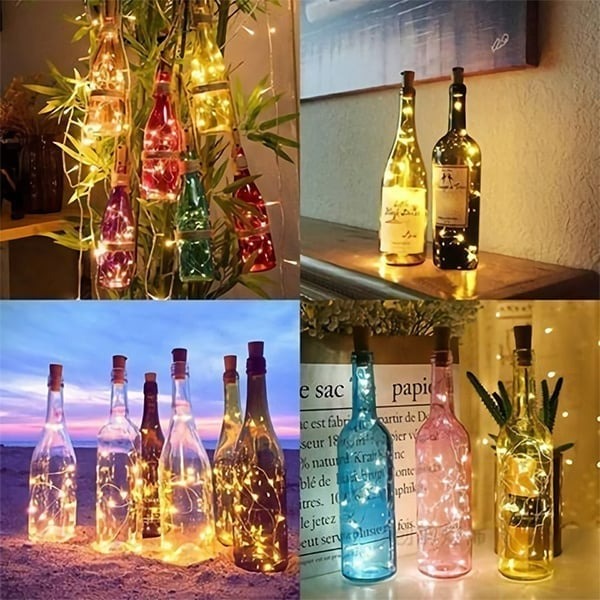Led Bottle Light Cork Night Light DIY Decor | Bowlift