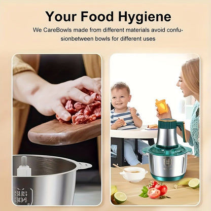 Skanto | Stainless Steel Food Processor – Powerful Meat Grinder & Vegetable Chopper (5L, 5000 RPM)