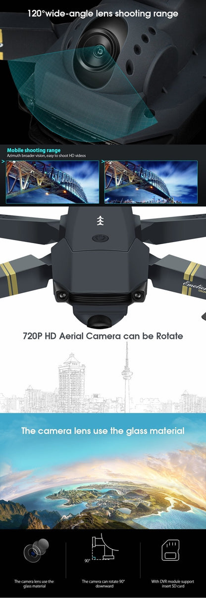 Skanto | Skyhawk HD Foldable Aerial Selfie Drone with 2MP Camera