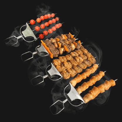 BowLift | Stainless Steel 3-Prong BBQ Grill Skewers