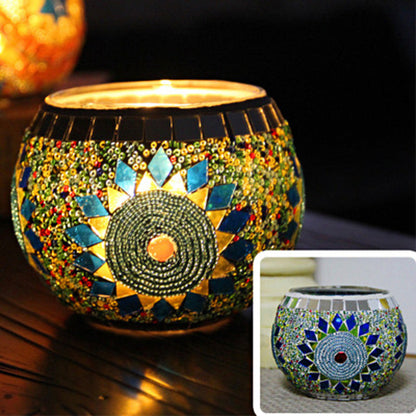 Brehn | European Retro Glass Mosaic Tealight Holder