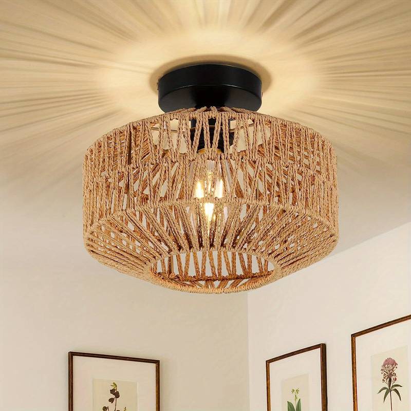 Skanto | WovenCap Pendant Lamp - Boho Chic - Rustic Elegance - Modern Versatility