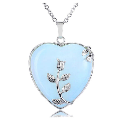 Skanto | Elegant Heart-Shaped Rose Quartz Necklace - Amara