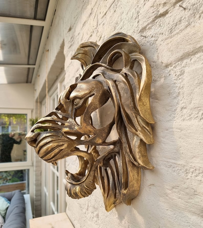 Skanto | Rare Find - Large Lion Head Wall Mounted Art Sculpture