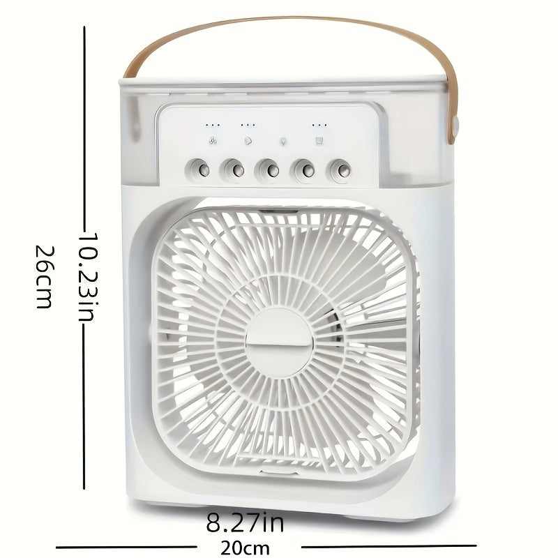 1pc Portable Air Conditioner, Portable Household Air Cooler, Hydro Cooling Fan, Portable Office Air Cooler, 3-Speed Air Cooling Fan Humidifier, 5 Humidifying Spray Nozzles for Household Appliances | Brehn