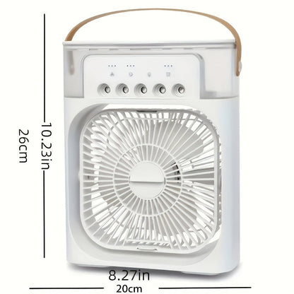 1pc Portable Air Conditioner, Portable Household Air Cooler, Hydro Cooling Fan, Portable Office Air Cooler, 3-Speed Air Cooling Fan Humidifier, 5 Humidifying Spray Nozzles for Household Appliances | Brehn
