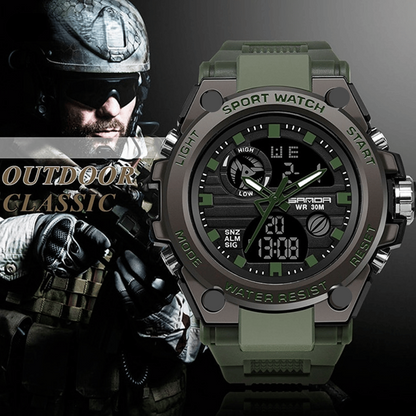 Karnz | Sporty Dual-Display Mode Multifunctional Waterproof Luminous Men's Wristwatch
