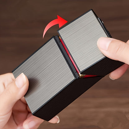 Skanto | 2-i-1 USB oppladbar lighter og sigarettetui - Stilig herre 20-sigarett holder, fuktighetsbestandig og slitesterk