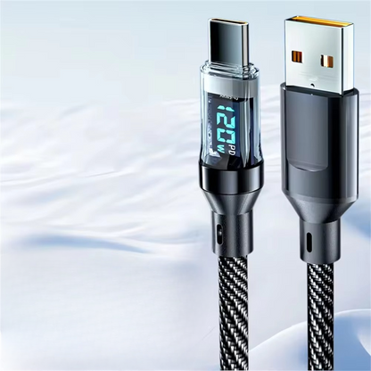 BowLift | SuperCharge 120W Type-C Fast Charging Cable with LED Display