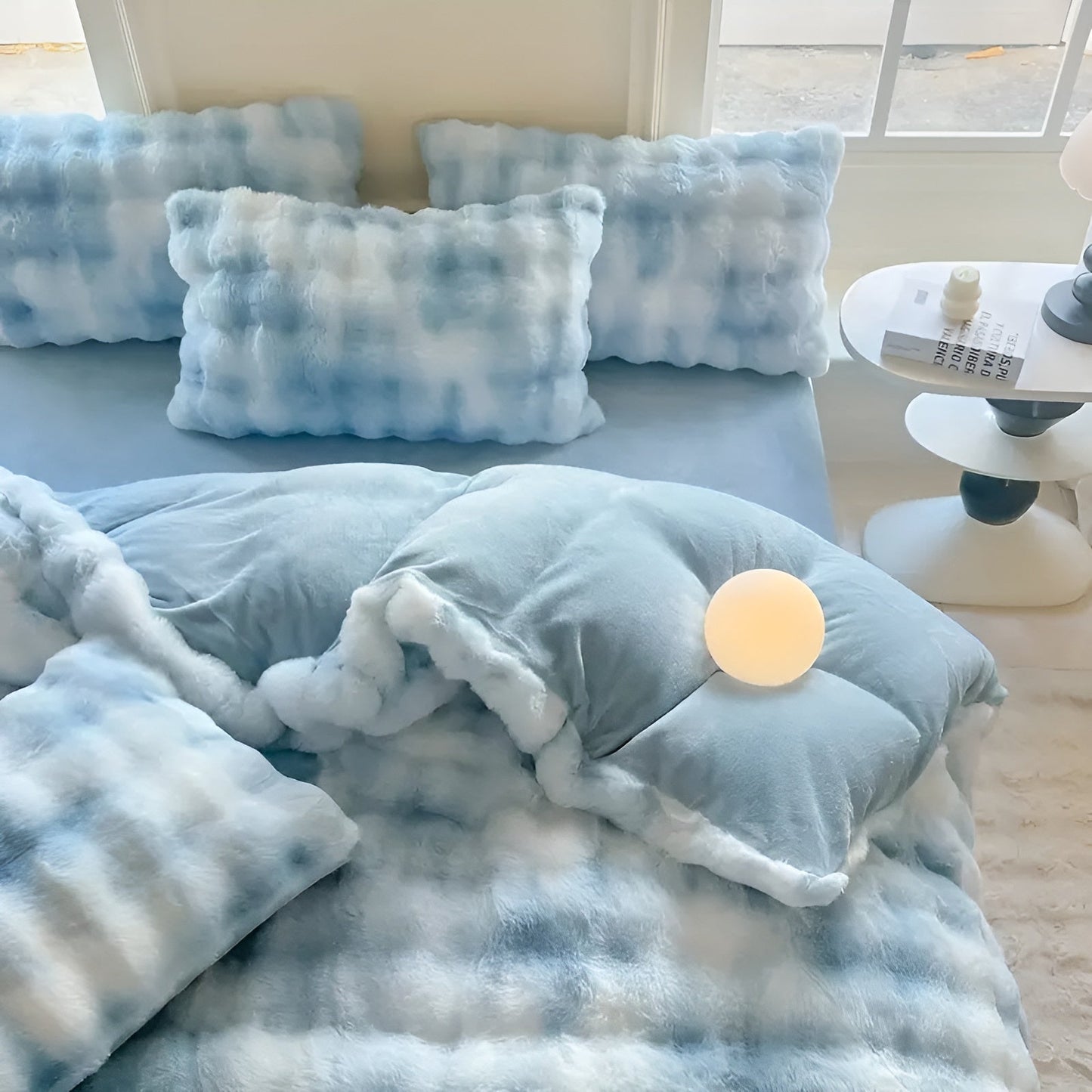 Cozy Plush Bedding Set – Warm and Soft for Autumn & Winter | ReversiBowlifte Design in Rabbit Fur & Milk Velvet | Bowlift