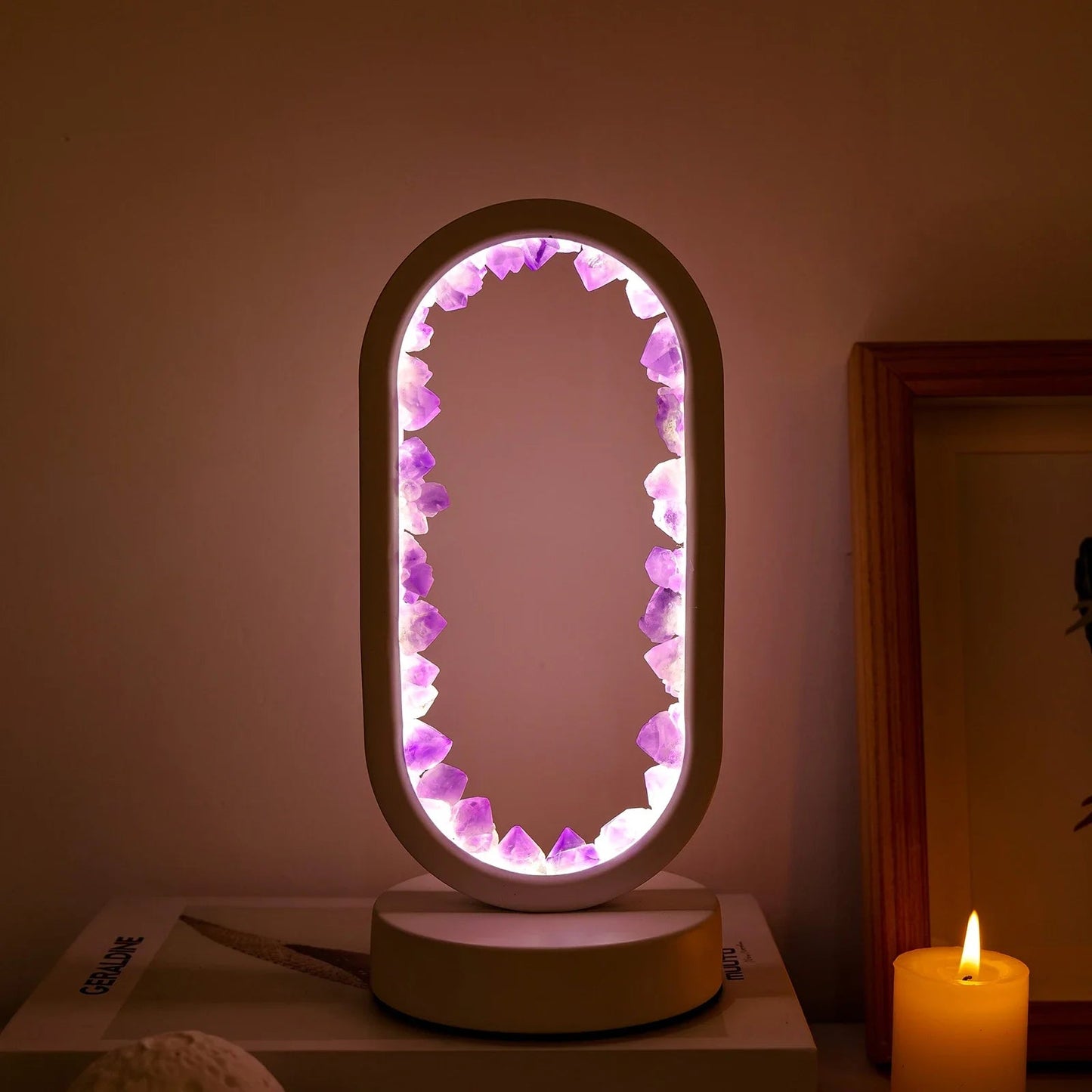 Skanto | CrystalGlow – Handmade Amethyst Atmosphere Lamp for Relaxation and Peace