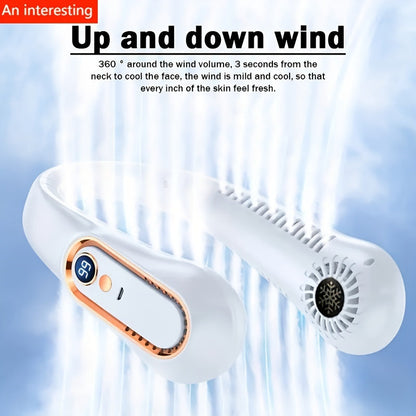 1pc Portable USB Cooler Fan with 5 Speeds and Digital Display - Super Strong Technology and Bladeless Design for Outdoor Use | Karnz