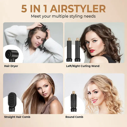 BowLift | ProStyler 5-in-1 Hair Styling Set - Hair Dryer, Curling Iron and Straightening Brush