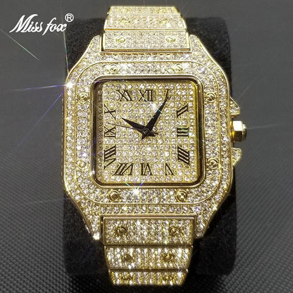 BowLift | MISSFOX Ice Out Square Watch for Men